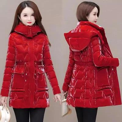 Women Winter Thick Warm Shiny Coat Long Hooded Parkas Female Casual Windproof Jackets Ladies