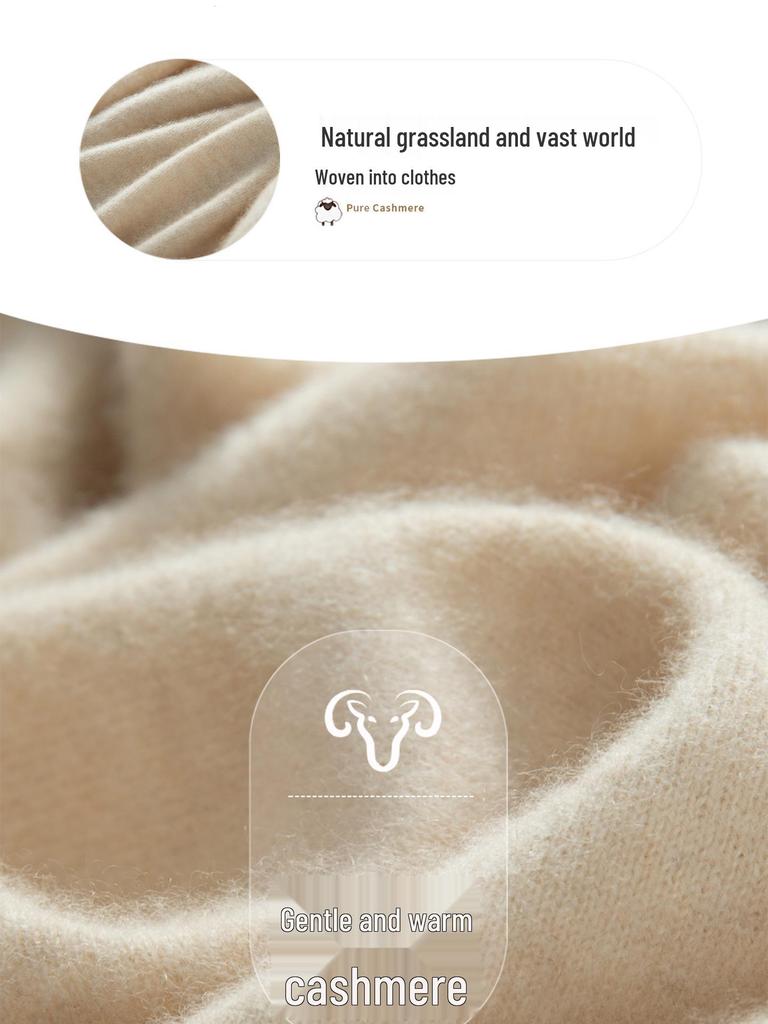 Women's Cashmere Hoodie: Solid Color Loose Slimming Pullover Knit Sweater for Autumn/Winter Outerwear