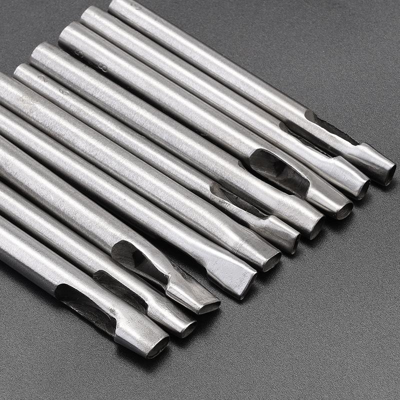 1/8Pcs 6Mm-10Mm Hollow Leather Crafting Hand Punching Tool Kit For Leather Crafting Oval Hole Punch Diy Accessories