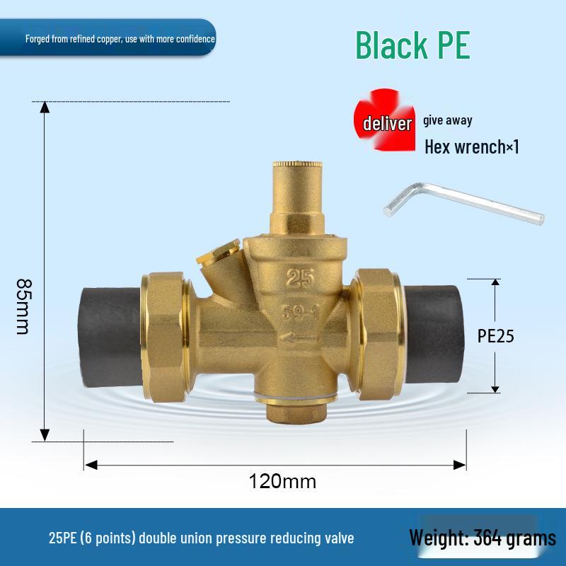 Water Pipe Pressure Reducing Valve for Home Heaters - PPR20/25/32, 4-Point PE Fitting