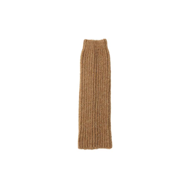 Thick Knit Korean-Style Mid-Calf Scrunch Socks - Warm, Solid Color, Chunky Ribbed Leg Warmers