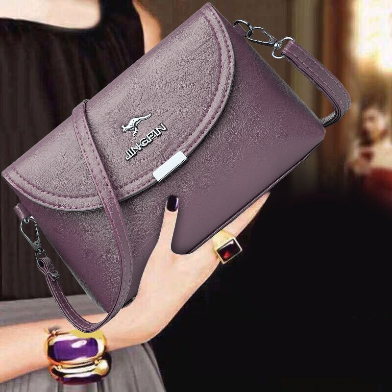 

Сумка Женская Натуральная Кожа Тактильная На Плечо Женская Одежда Сумка для Мобильного Телефона 9012 purple