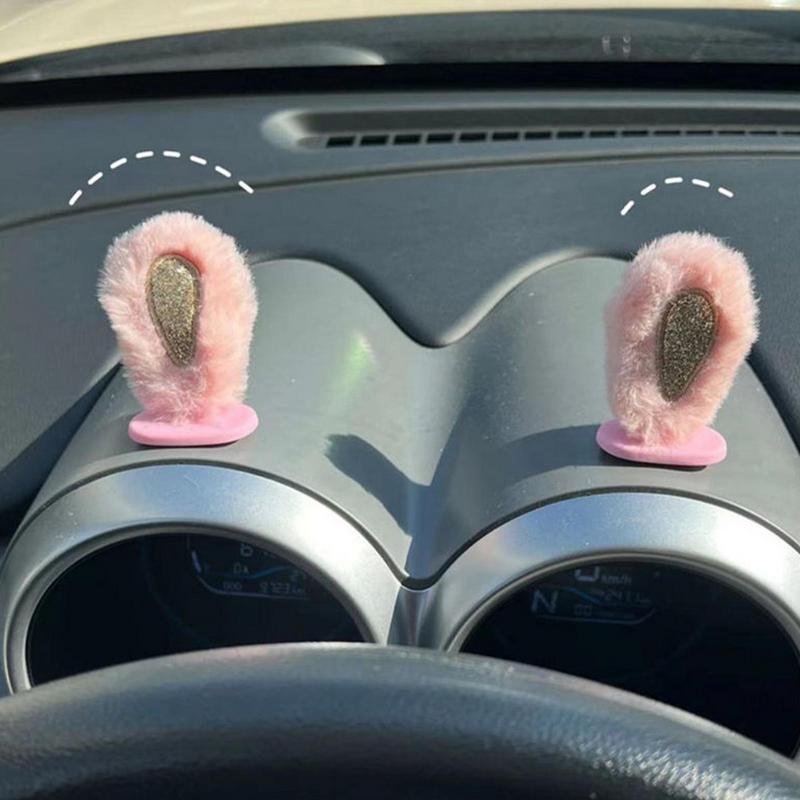 Winter Warm Soft Plush Bunny Ear Car Interior AccessoriesCar Steering Wheel Cover
