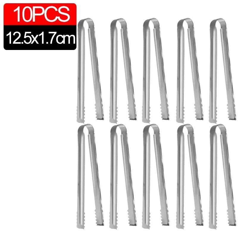 Stainless Steel Ice Tongs Coffee Sugar Cubes Small Clips BBQ Meat Tong BBQ Bread Food Clamp Wedding Birthday Party Kitchen Tools