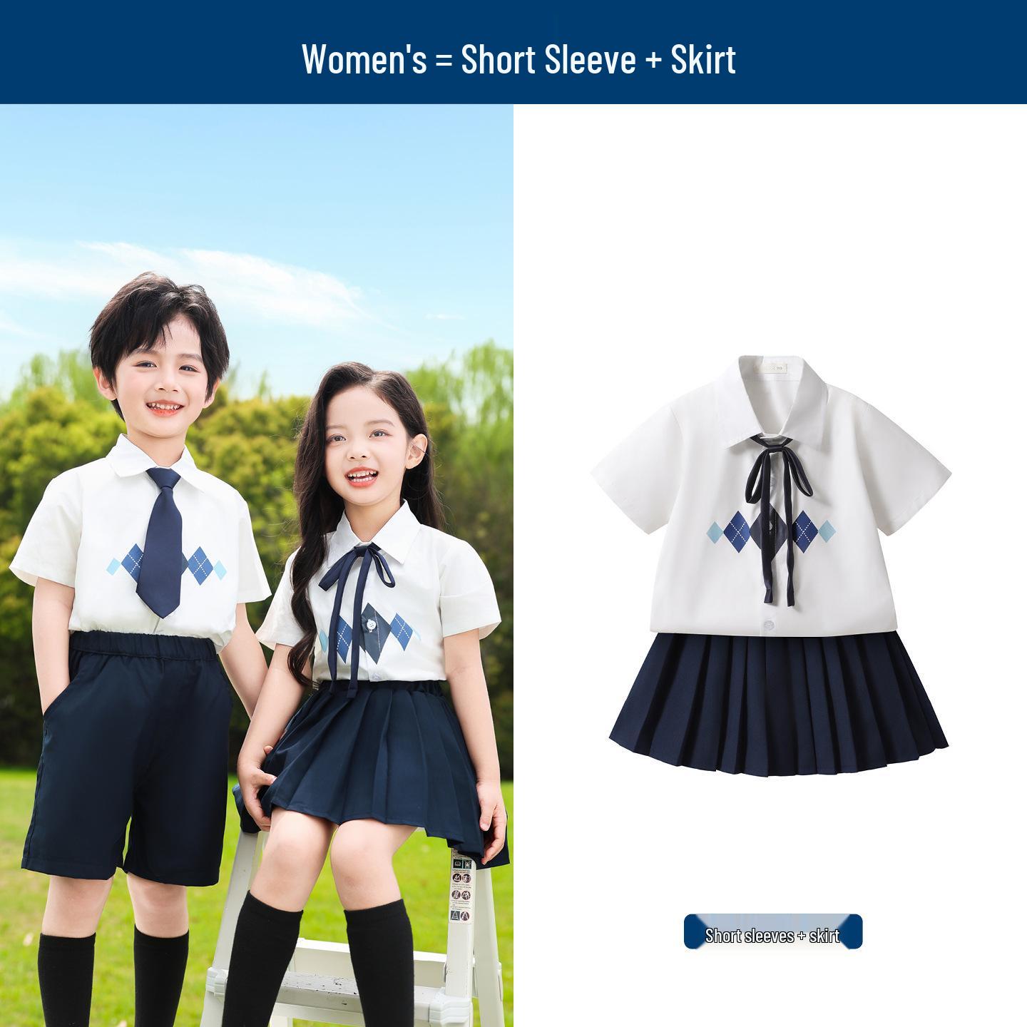 British-Style Summer Set: Children s School Performance Costume & Kindergarten Graduation Outfit 100cm