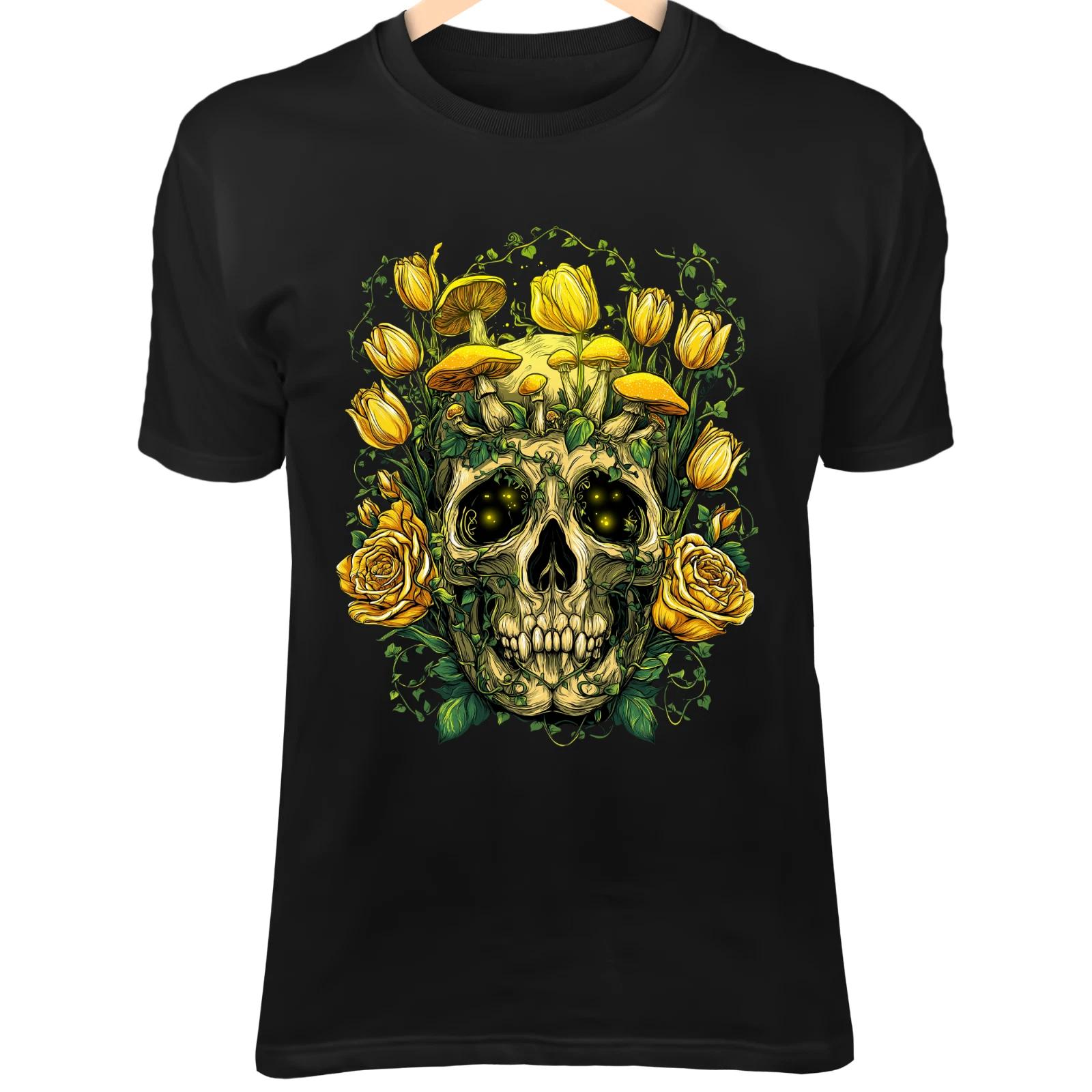 Spring Gothic Skull - Tulips, Ivy & Luminous Blooms Fantasy Art XL
