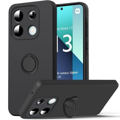 Case - E.F.CONNECTION - For Xiaomi Redmi Note 13 4G - Shockproof - Matte Silicone - Rotating Ring Holder