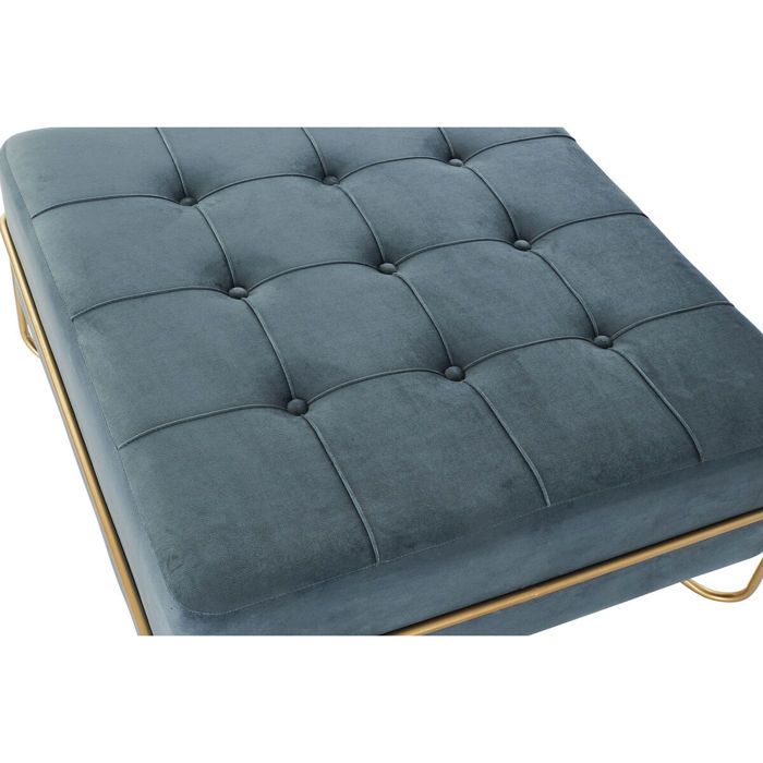 Banc Banquette - DKD Home Decor - Métal, Polyester, Velours - Bleu/doré - Design Contemporain - Intérieur