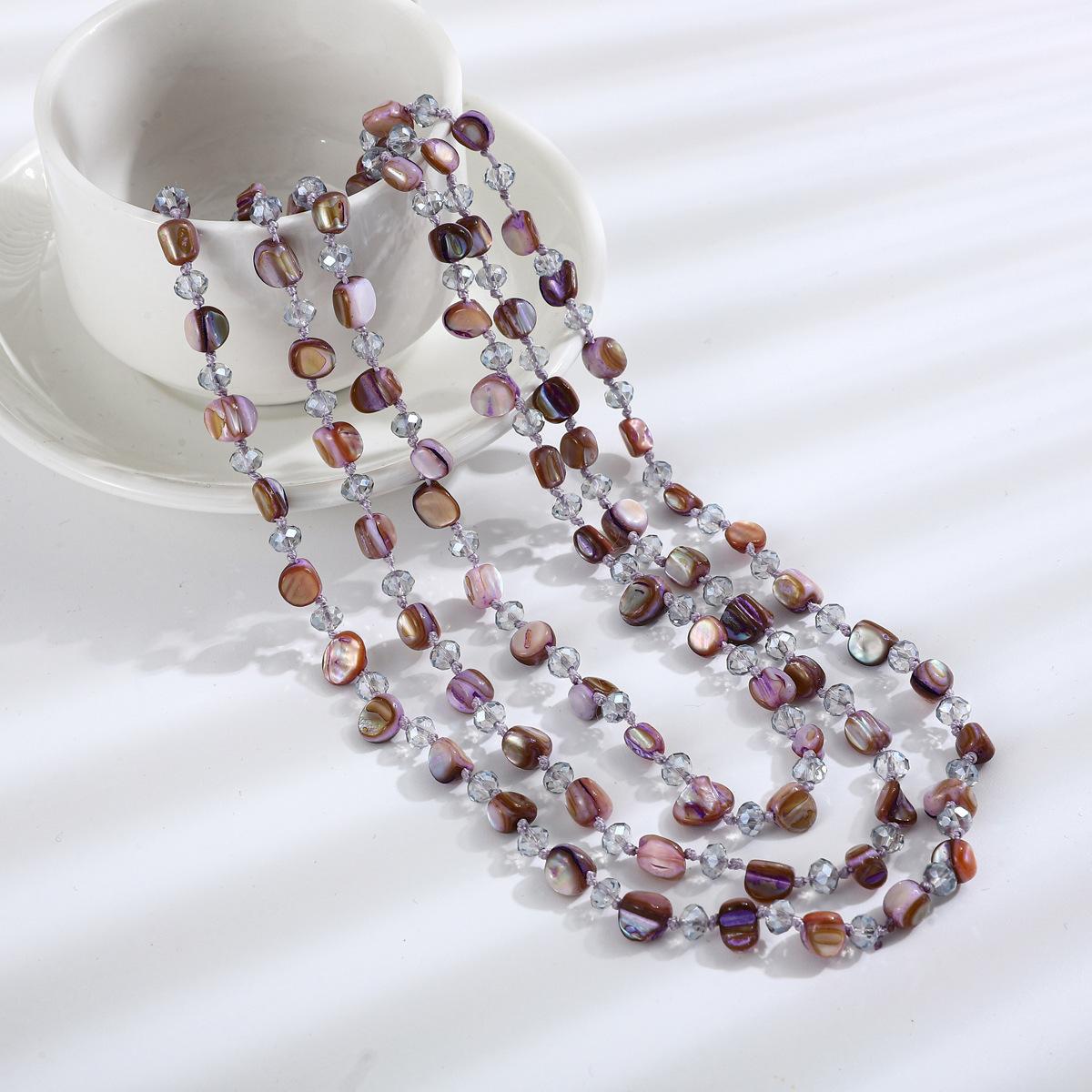 Premium Multi-Layer Shell Pendant Long Necklace Women S Bohemian Autumn And Winter Sweater Chain