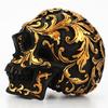 Elegante goldene Totenkopf-Figur Menschlicher Skelettkopf Perfekt für Halloween-Dekoration
