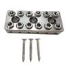 Compact Stainless Steel Guitar Bridge Upper Pillow Body Replacement Plate for Basic Headless Guitar with Adjusting Wrench