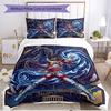 3pcs Duvet Cover Set (1*Duvet Cover + 2*Pillowcase, Without Core), Saint Seiya Print Soft All‑Season Bedding Set, Home Bedroom Decor Gift