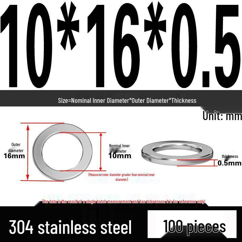 Thickened 304 Stainless Steel Flat Washer Spacer (M2-M36)