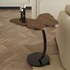 C-Shaped End Table with Wooden Butterfly Tabletop Modern Coffee Table with Metal Frame Home Office Living Room Bedroom Sofa Couch Small Side Table