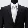 [Dress Code 101] Formal Wedding Tie, Striped, Men's, Groom, Formal Occasions, Entrance Ceremonies, Washable, White, Solid Color, TIE-781REI, Made in
