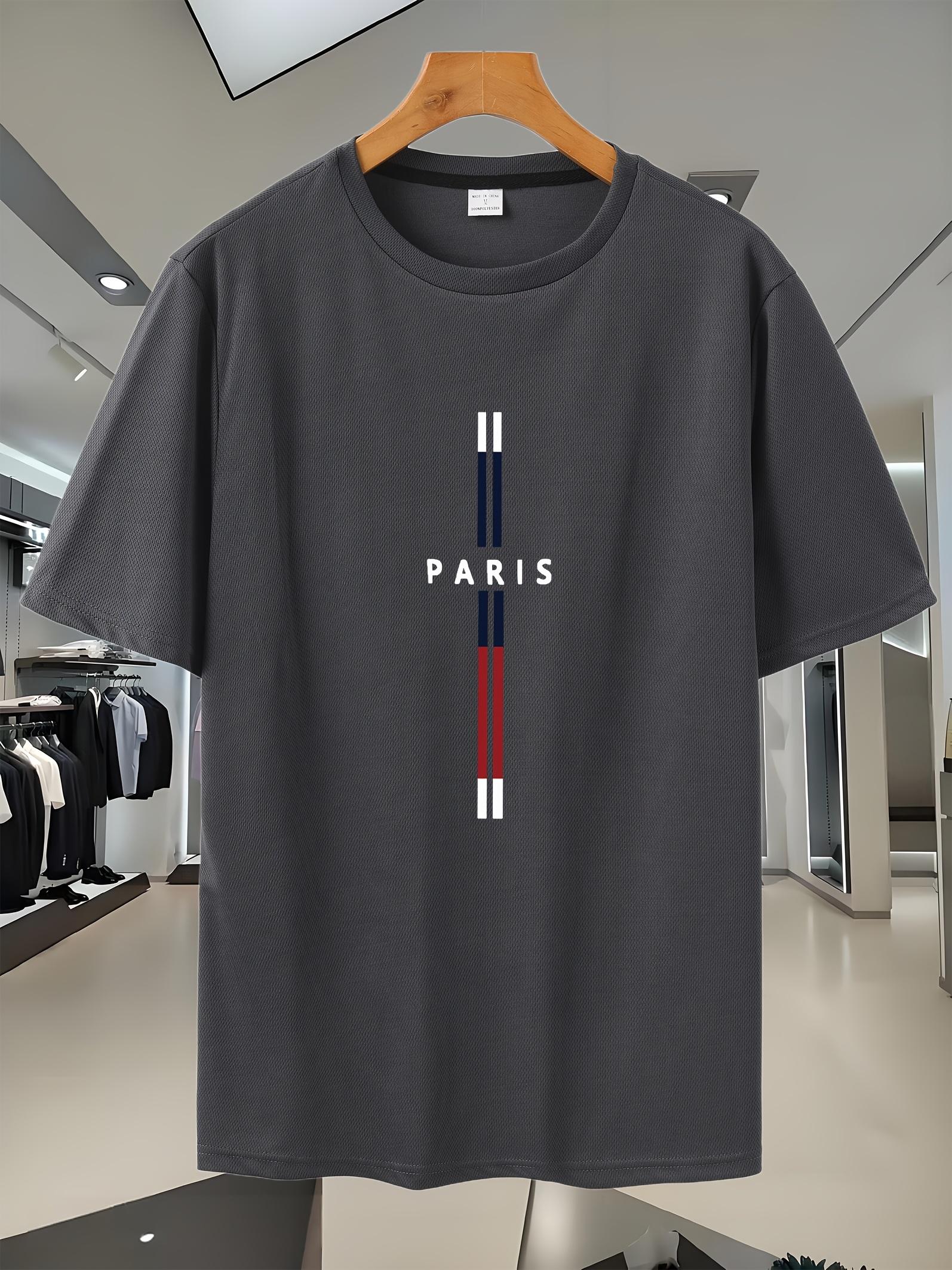 Paris Graphic Tee - Black Short Sleeve T-shirt with Eiffel Tower Print L