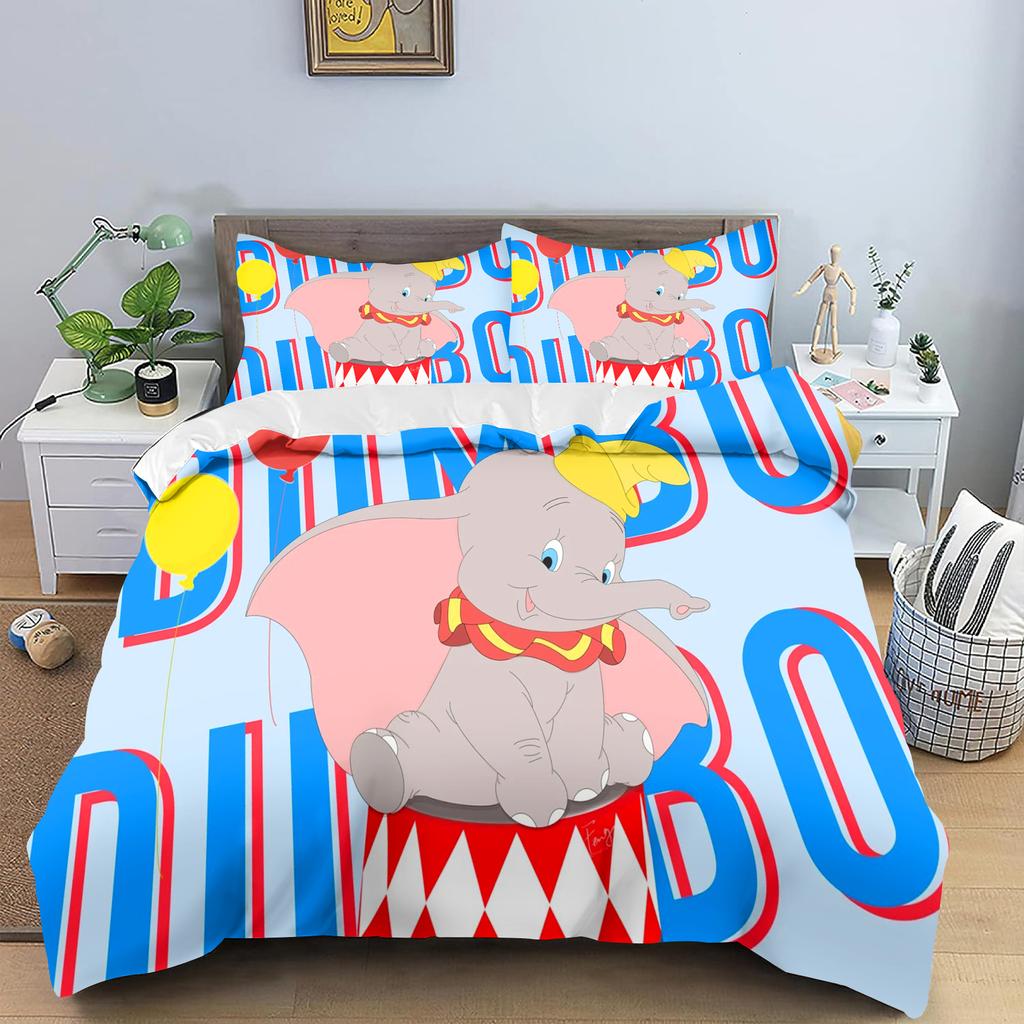 Dumbo Comforte Bedroom Printed Cartoon Quilt Cover Bedding Set With Pillowcase Suitable For Children And Adults