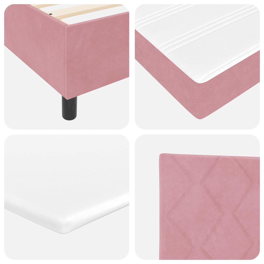 Box Spring Bed with Headboard Pink 100 x 200 cm Velvet