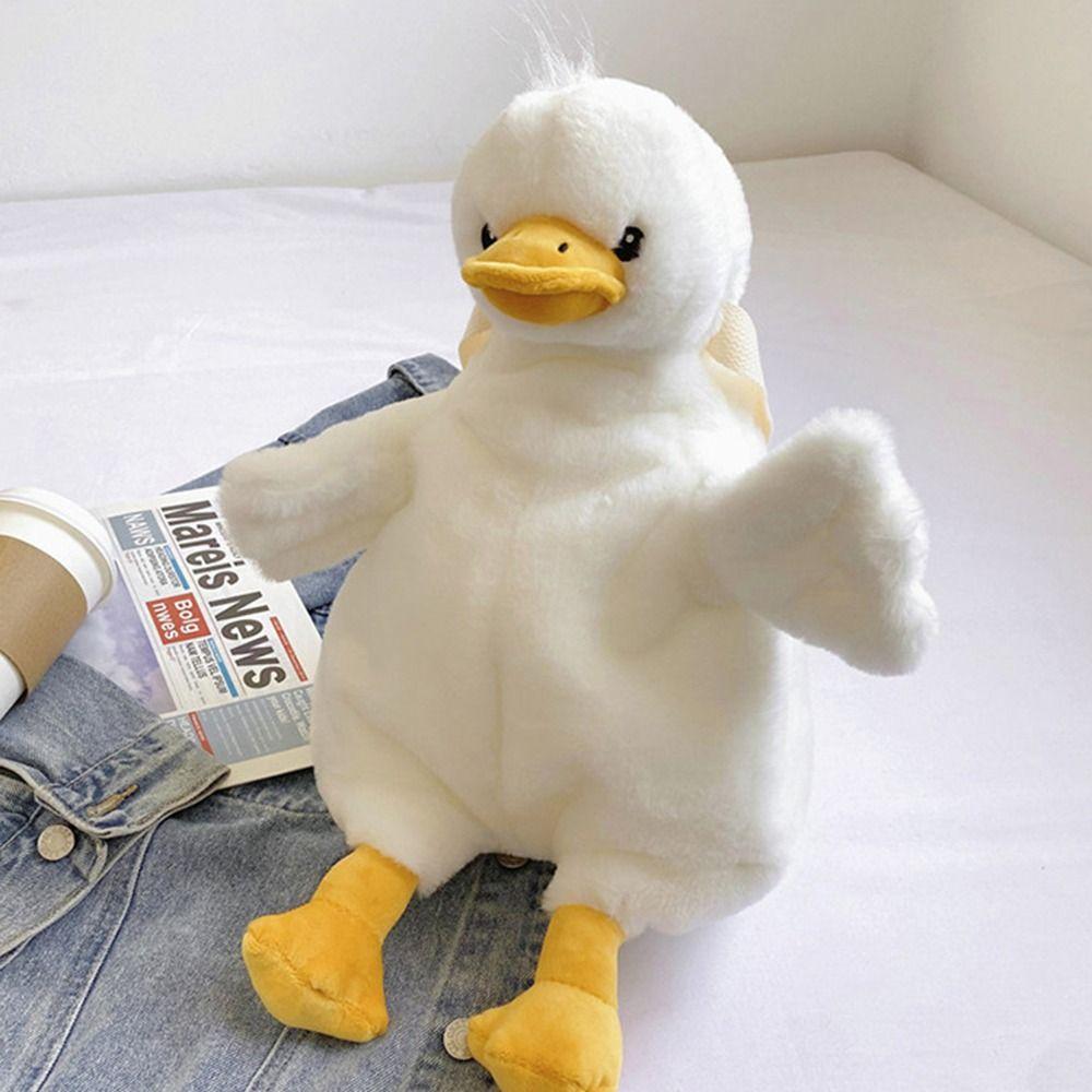 Soft Plush Anime Plush Backpack Duck Rabbit Shape Large Capacity Shoulder Bag Cartoon Cute Toy Bag Women Girls