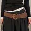 Suede Women Wide Belt Jeans Girdle Western Cowboy Belt Retro Leather Waistband  Women