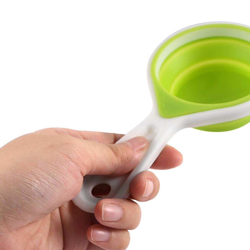 Silicone Measuring Cup Set 4 Pieces Collapsible Measurement Spoon Great for Liquid Dry Food Space Saving Easy to Clean