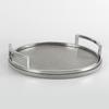 Light Luxury Leather Metal High Handle Round Tray Ornaments Model Room Sales Office Bed and Breakfast Study Room Designer Accessories