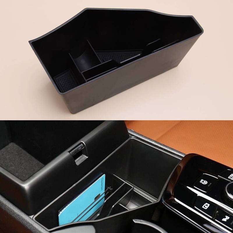 Car Center Console Armrest Storage Box Tray Organizer Fit for Kia Sportage -2025 Black Plastic