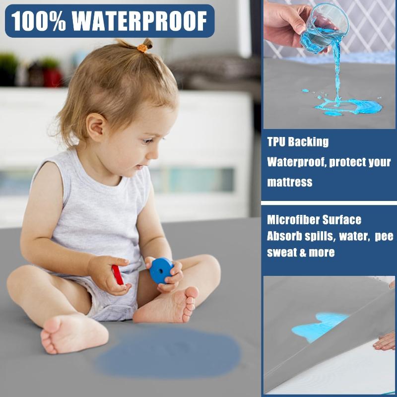 Sicherer Wasserdichter Matratzenschoner Weich Bequem Atmungsaktiv Einfarbig Spannbettlaken Bettwäschebezug Keine Kissenbezüge enthalten