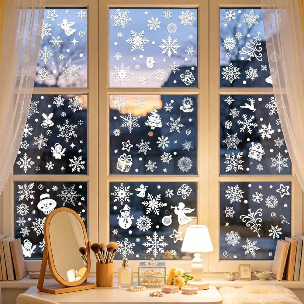 DIY Glass Window Sticker Removable Static Xmas Party Door Stickers Glass Mirror