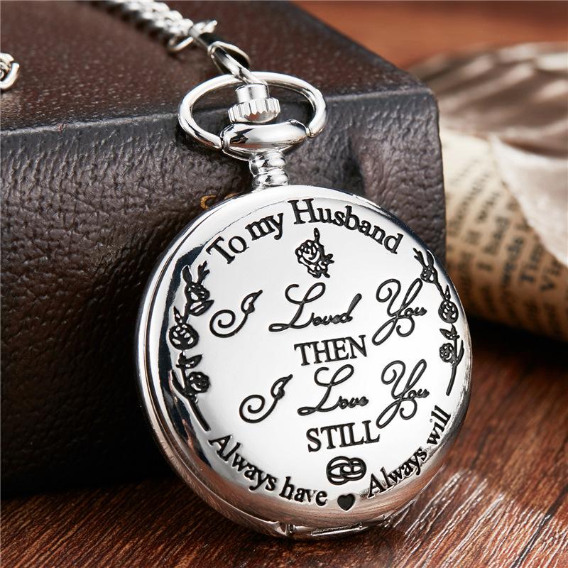 Steampunk Full Hunter Golden/Silver/Black Quartz Analog Alloy To My Daughter Pocket Watches/To My SON Pocket Watches Pendant Chain Roman Number Clock