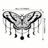 1pc Moth Moon Metal Wall Decor, Witch's Magic Atmosphere, Halloween Decoration Art, Combination Of Moon Phases And Moth Design