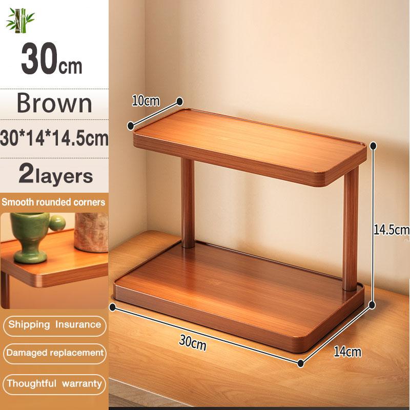 Bamboo Cup Holder And Cup Storage Rack Wooden Double-Layer Desktop Storage Rack Cup Storage Rack A2
