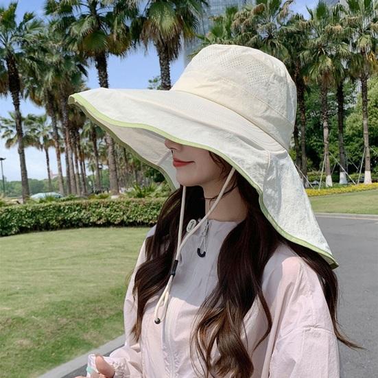 Fisherman Hat Wide Brim Shawl Design Big Head Circumference Quick-Drying Hat Extra Large Brim Neck Shawl Sun Protection Hat