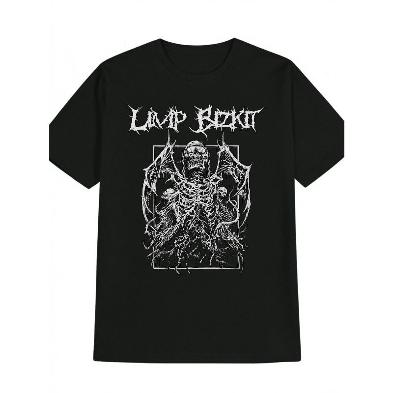 

European sizes Men s Vintage Horror Graphic T-Shirt Print, Y2K Casual Summer Tee, Round Neck Shirt for Men, Casual Attire Fashion Top, Regular Fit Top 4XL чорний