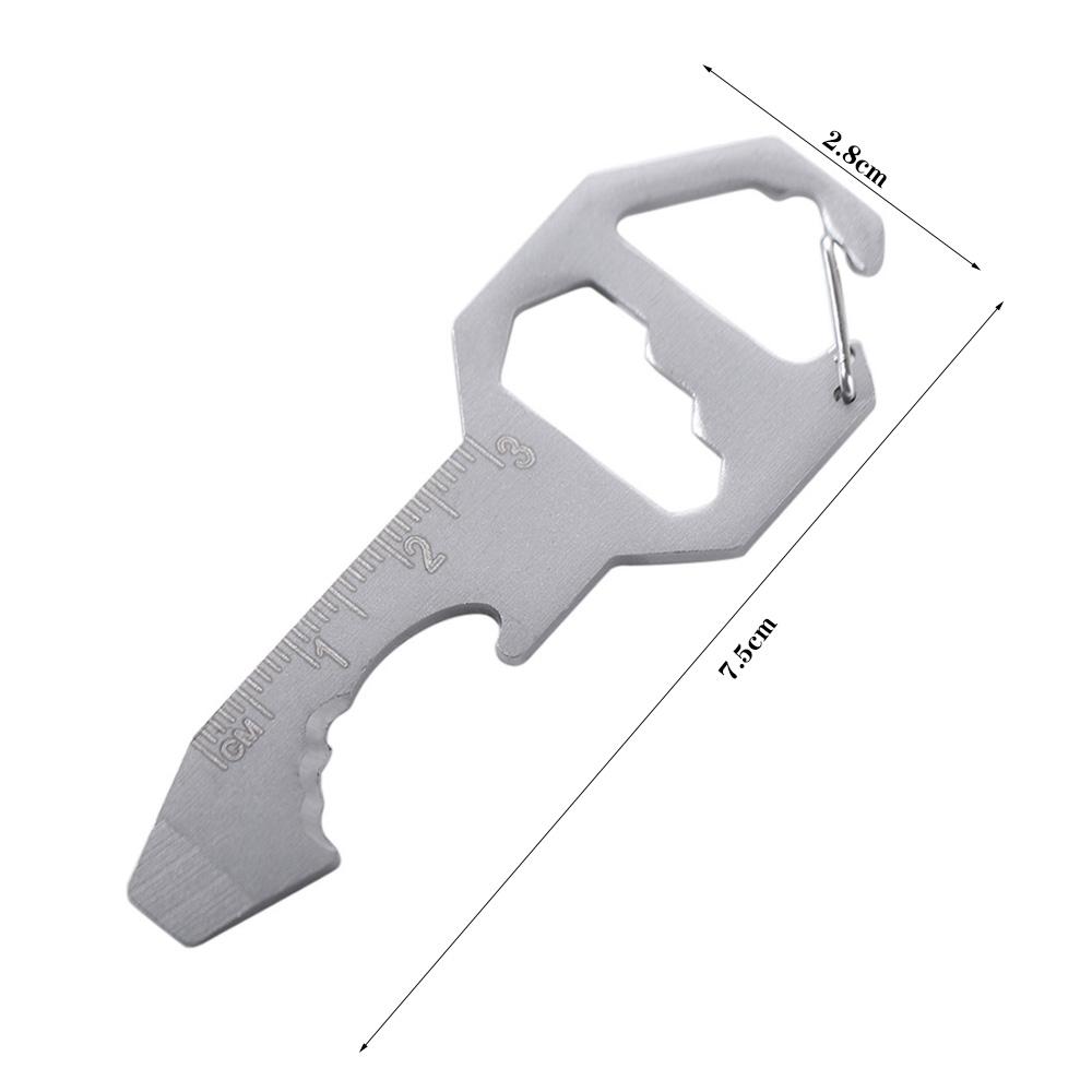 Przenośne wielofunkcyjne mini narzędzie 6 w 1 Klucz Śrubokręt Gadżet Użytkowy Stal nierdzewna Brelok do kluczy Multi Tool Brelok Turystyka