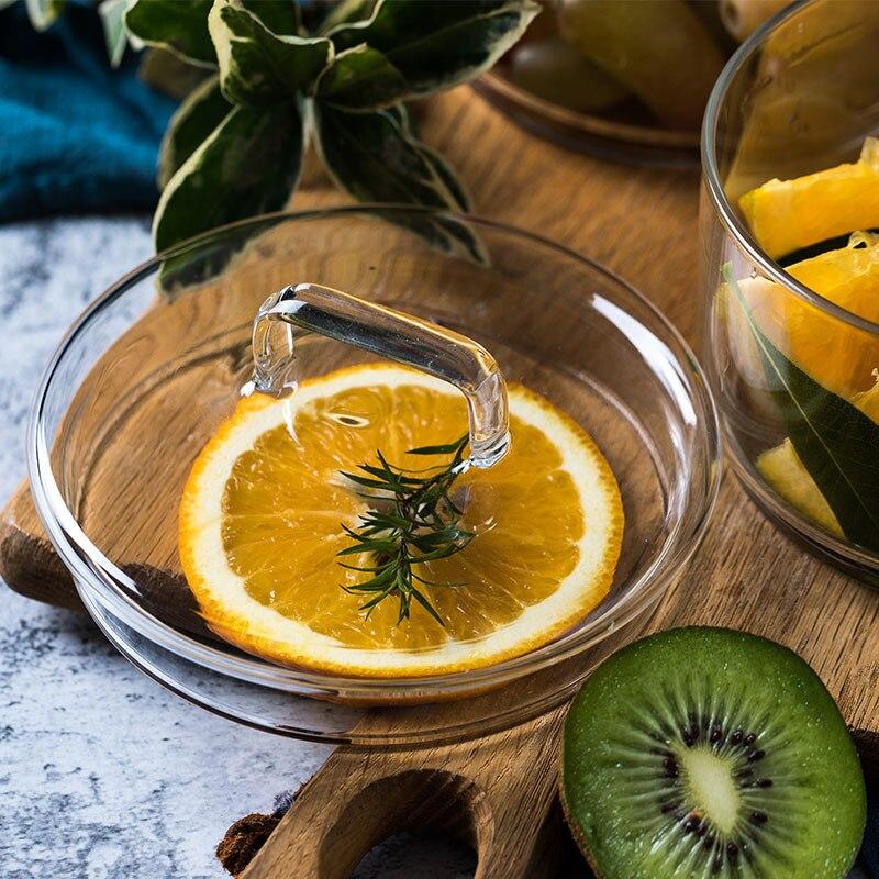 Nordic Style Transparent Glass Storage Bowl for Candy Biscuits Food Organizer Household Salad Dried Fruit Bowl Kitchen Tableware