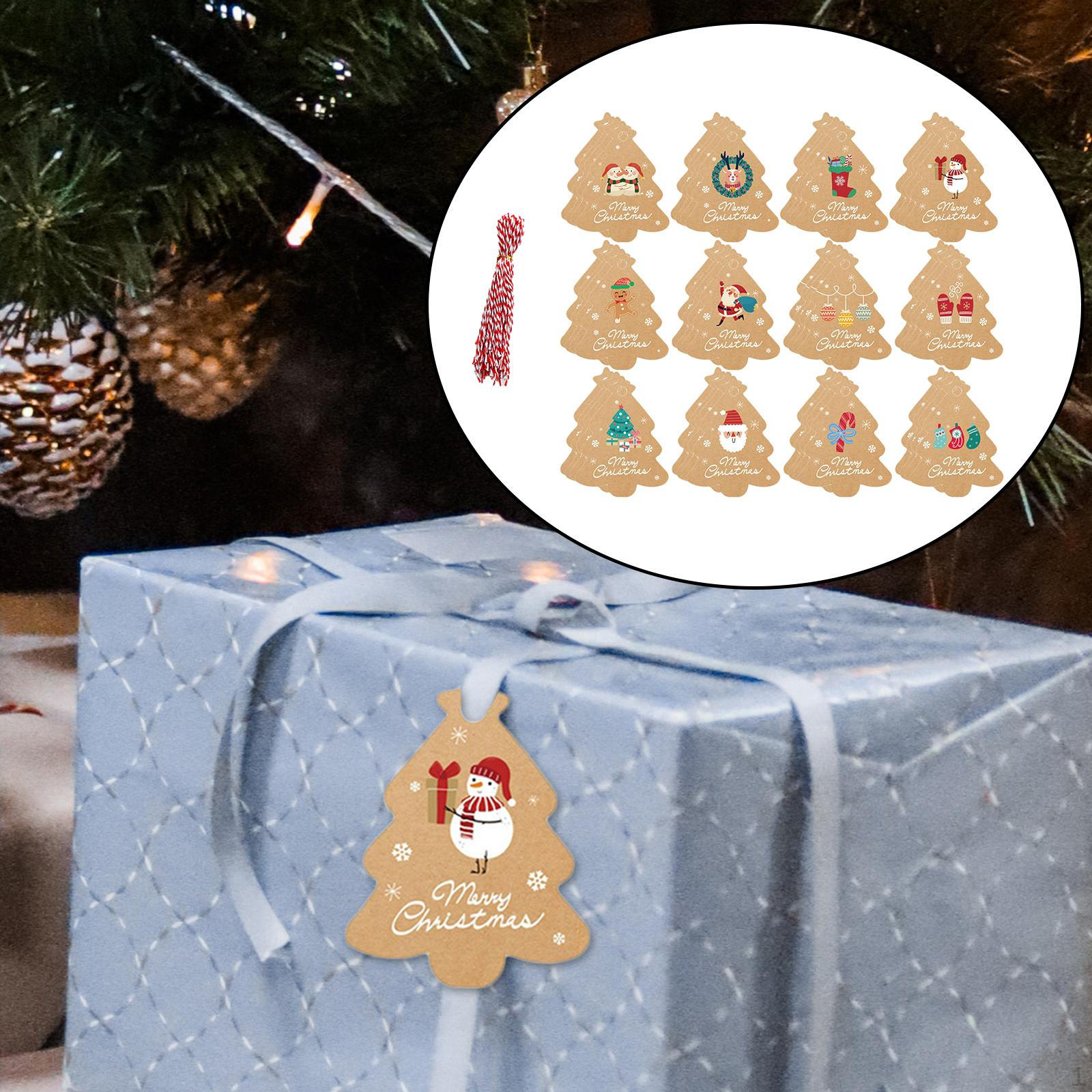 

Рождественские бирки Декор Креативный Декоративный Подвесной Подарочный Упаковка Подвешивание Tree Shaped Khaki