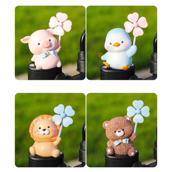 Bike Animal Decoration with Rotating Windmill Adorable Appearance Waterproof Animal Figurine Bicycle Accessories