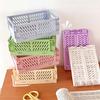 Mini Plastic Foldable Storage Crate Desktop Stackable Cute Makeup Jewellery Toys Boxes Stationery Shelf Organizing Storage Baske
