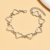 1PC Openwork Heart Ankle Chain For Women, Summer Beach Vacation Jewelry, Minimalist Alloy Anklet, Fashionable Foot Accessory For Travel Wedding Gift