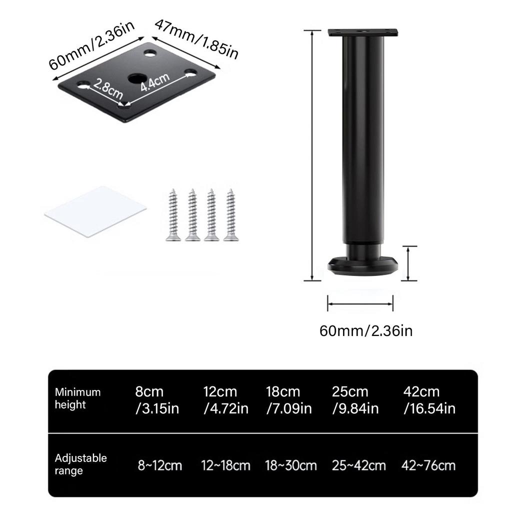 Universal Furniture Leg Levelers Adjustable Height for Customized Support Multipurpose Adjustable Support Legs for Home