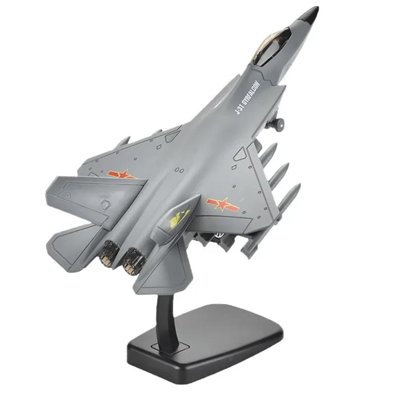 

1/72 J-31 Stealth Fighter Alloy Fighter Model Jet Plane Scale Model with Stand Collection Decoration Childrens Toy Gifts сірий