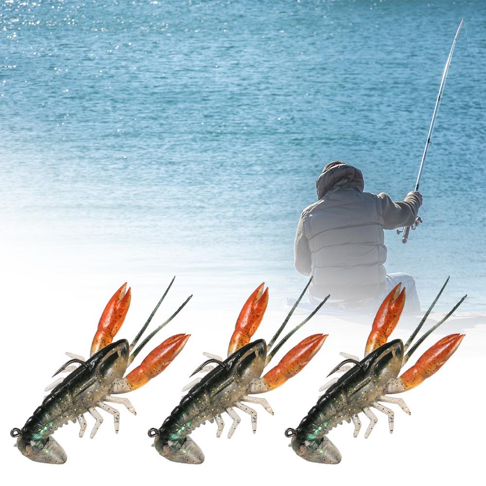 Lixada 8cm / 14g Soft Crawfish Shrimp Lobster Claw Bait Artificial Lure Bait Swimbait