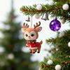 Dřevěná vánoční ozdoba sob roztomilý kreslený jelen dekorace na stromek ručně vyráběná slavnostní závěsná dekorace na Vánoce domácí párty