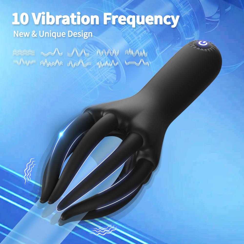 Glans Trainer for Men Vibrating Penis Oral Sex Masturbator Soft Fingertip Endurance Delay Exerciser Massage Vibrator Erotic Toys