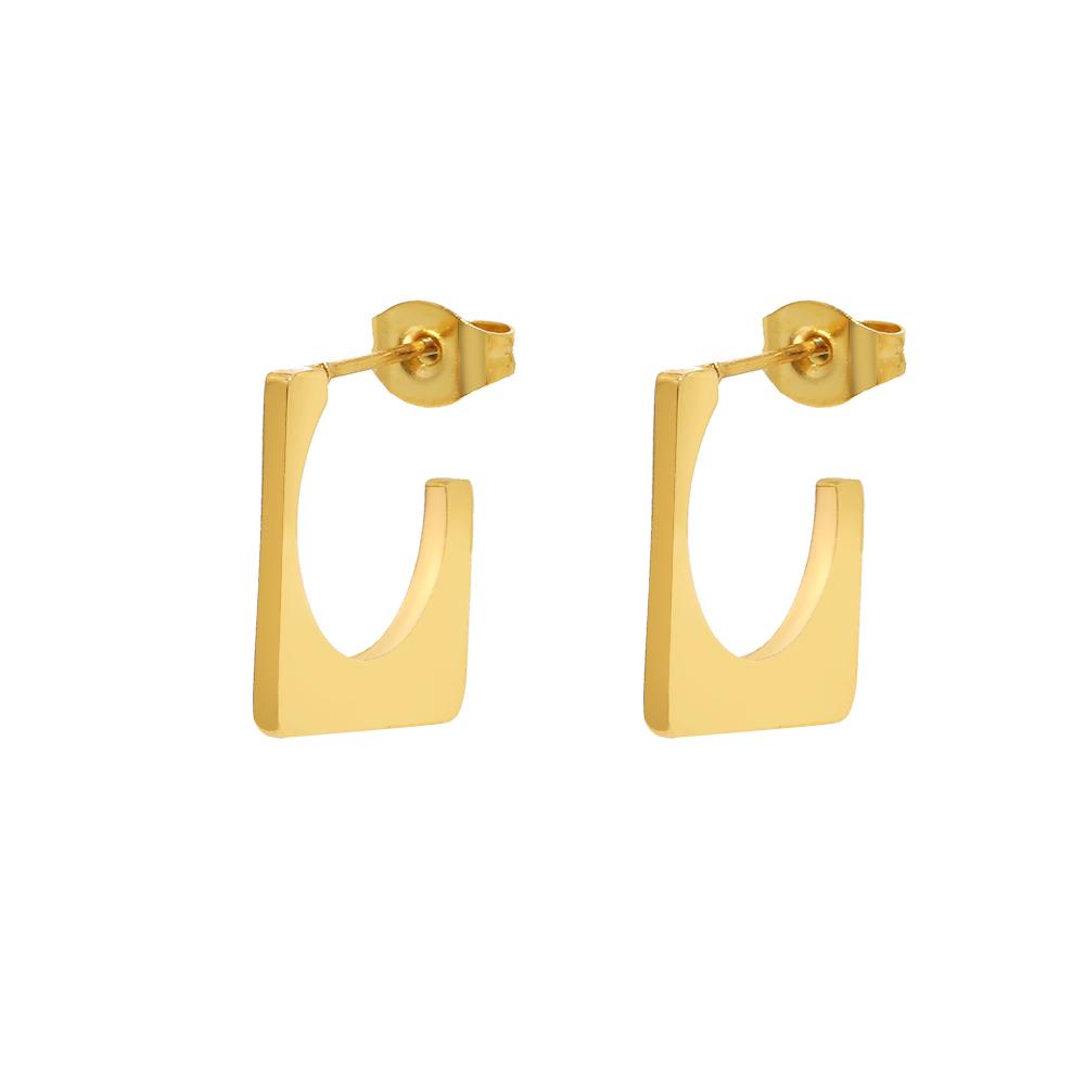 Stainless Steel Earrings Geometry Square Openwork Round Hip Hop Fashion Earrings For Women Jewelry Engagement Weddings Gifts