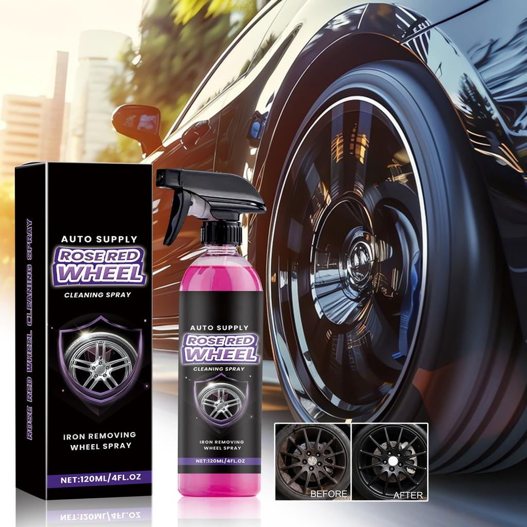 Car Tire Cleaner Spray Cleaning And Stain Removal Spray Descaling And Refresh New Tire Cleaner Clean Your Entire Wheel,120ML