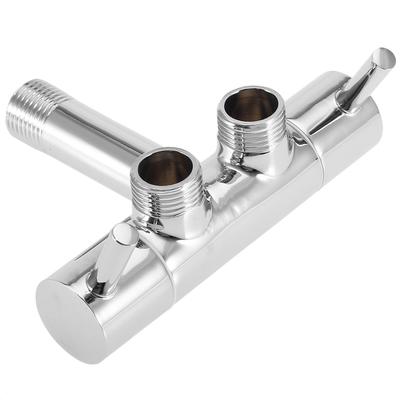 Chromowany montowany na ścianie zawór kątowy zawór z podwójnym wyjściem do baterii umywalkowej