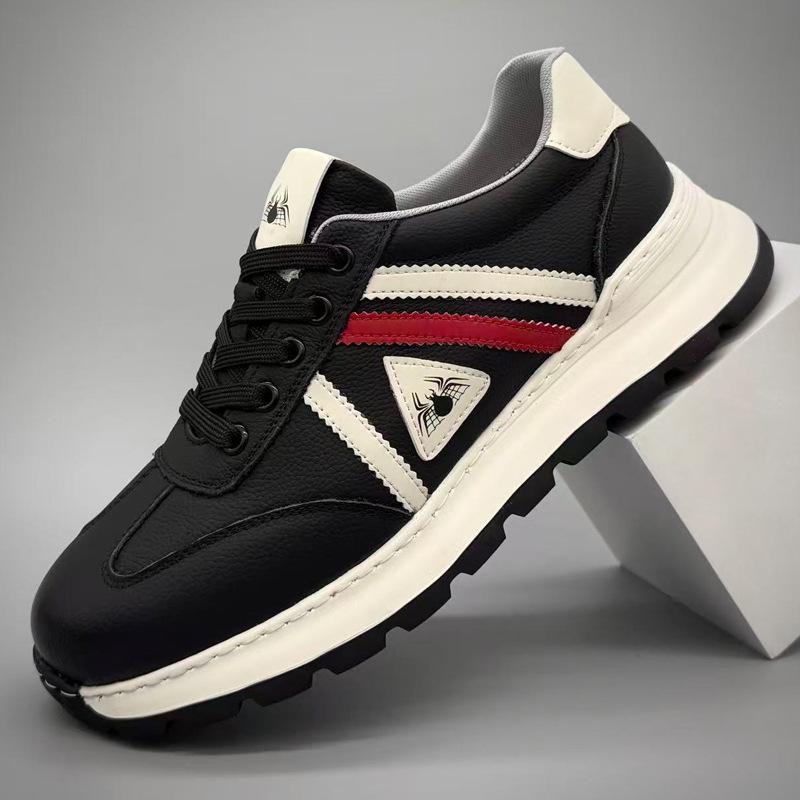Men s Spring Arrival Genuine Cowhide Leather Casual White Sneakers - Trendy, Lightweight, Breathable Board Shoes Size 38