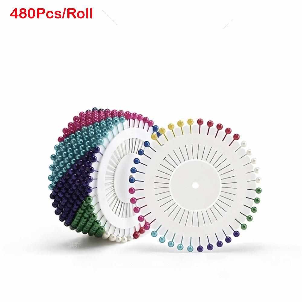 

480PCS Craft Pin Colorful Positioning Pin Pearl Head Large Size Pearl Pin Shaping Dressmaker Pin Crafts